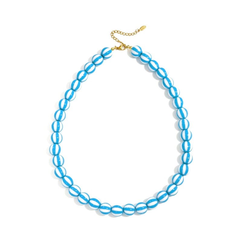 I'M MARTINA - Collana pop striped blu
