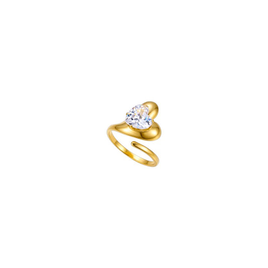 I'M MARTINA - Anello sinuoso con zircone