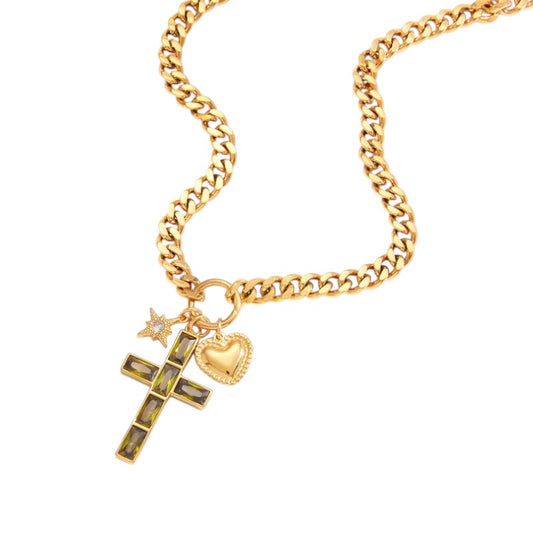 I'M MARTINA - Collana a maglia groumette con croce