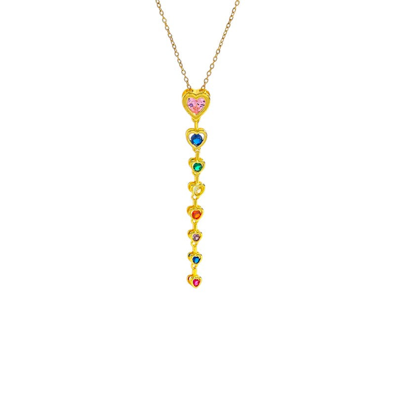 I'M MARTINA - Collana cascata di cuori multicolor