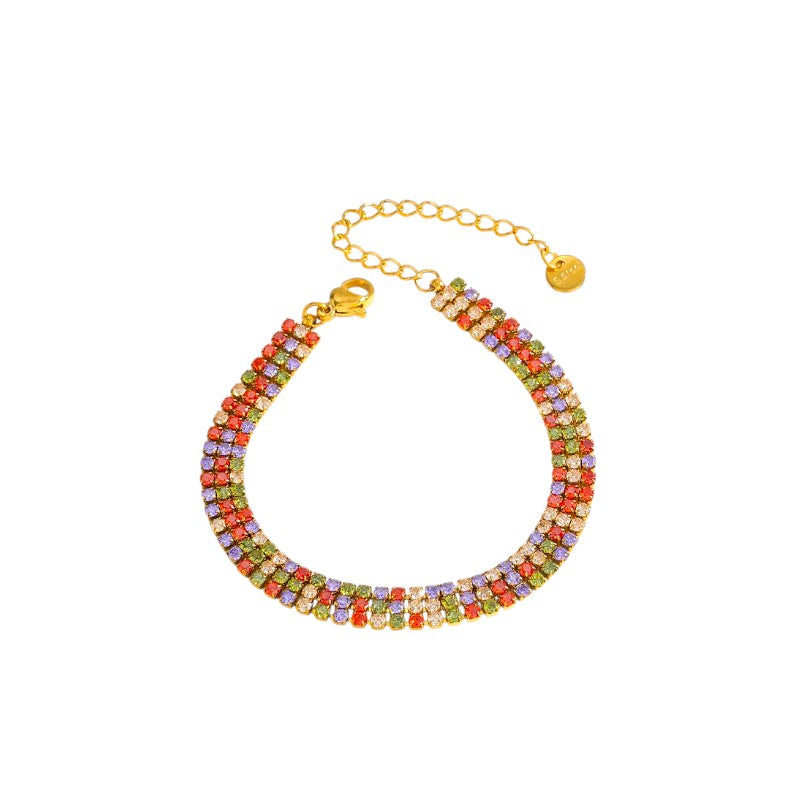 I'M MARTINA - Bracciale tennis tre arcate multicolor