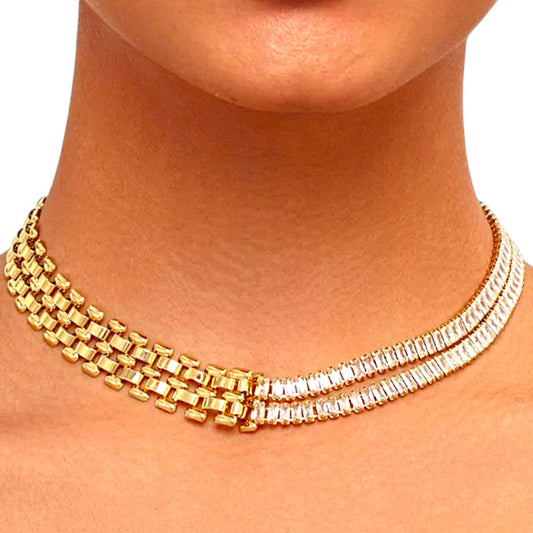 I'M MARTINA - Collana tennis con catena dorata a maglia larga