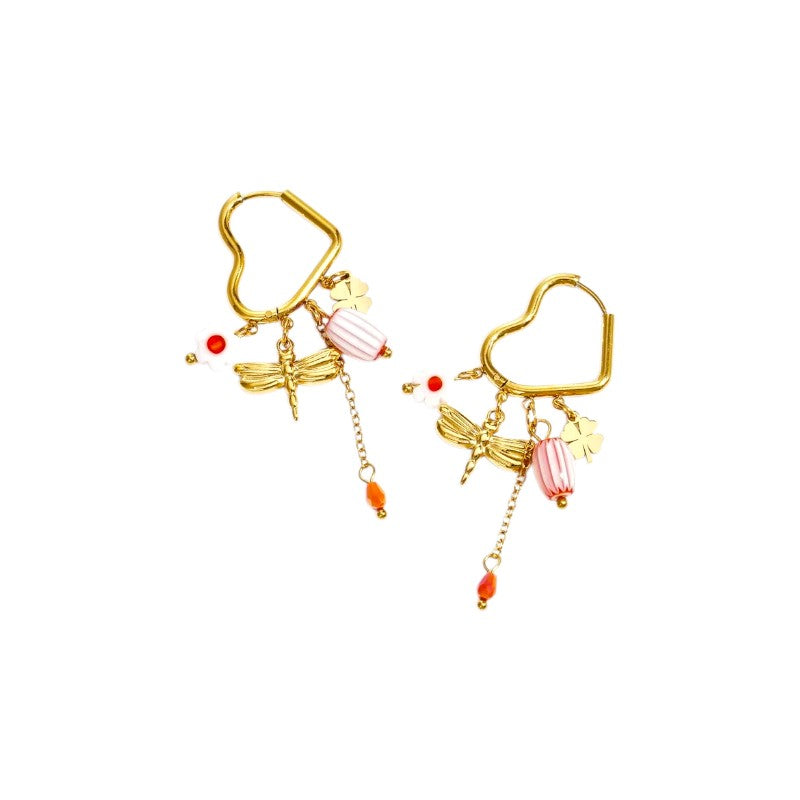 I'M MARTINA - Orecchini a cuore con pendenti