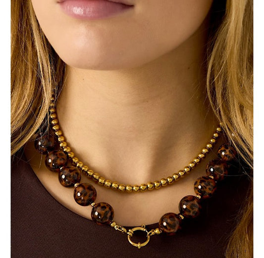 I'M MARTINA - Collana charmpop lepardata