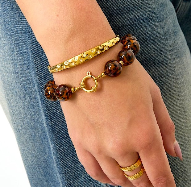 I'M MARTINA - Bracciale charmpop leopardato