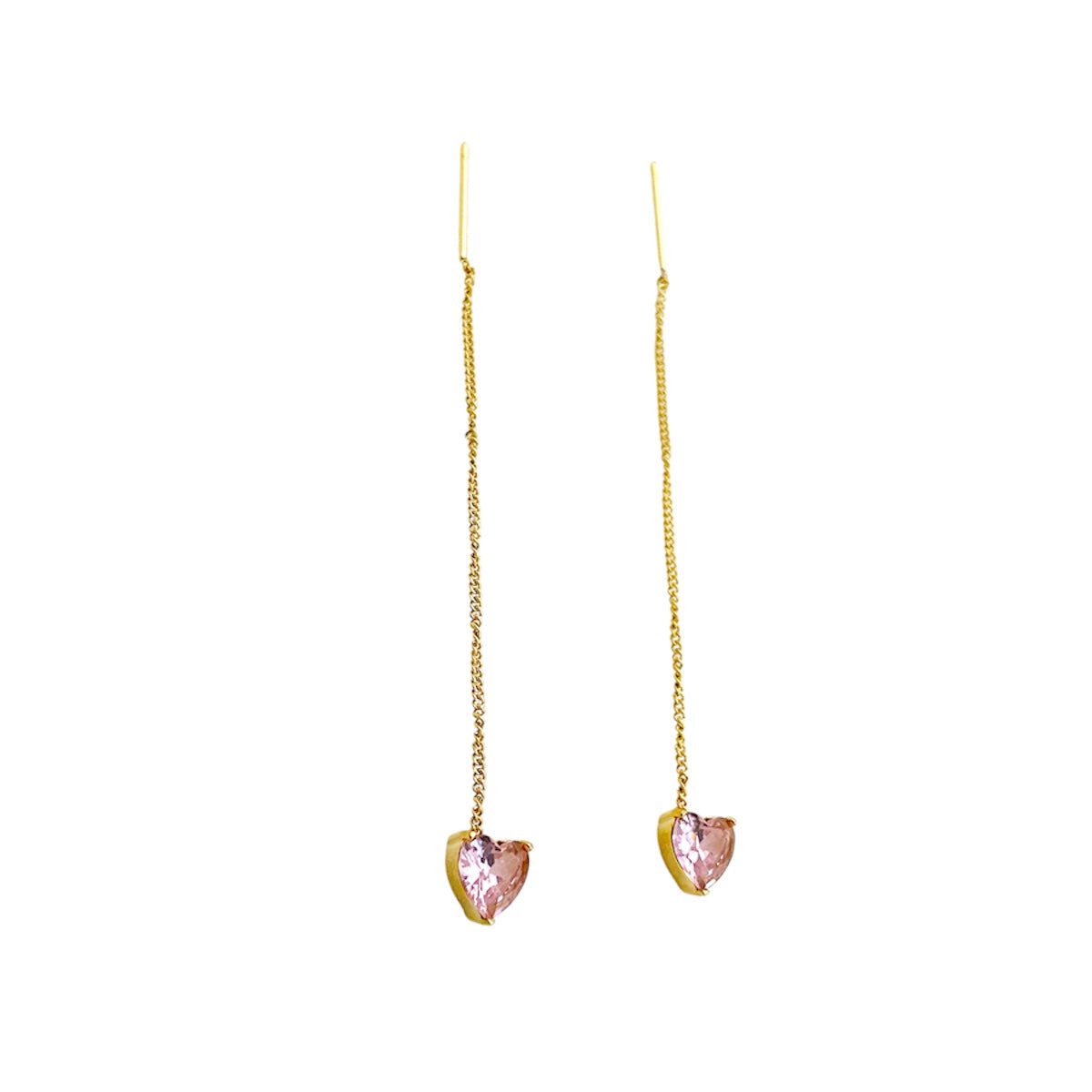 I'M MARTINA - Orecchini Love saliscendi con zirconi rosa