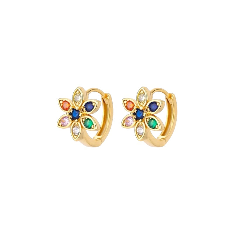 I'M MARTINA - Orecchini ring flower multicolor