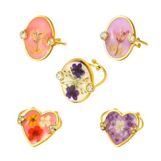 I'M MARTINA - Anelli flower con punti luce