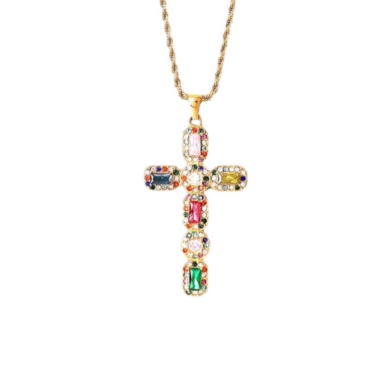 I'M MARTINA - Collana cross multicolor