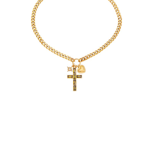 I'M MARTINA - Collana a maglia groumette con croce