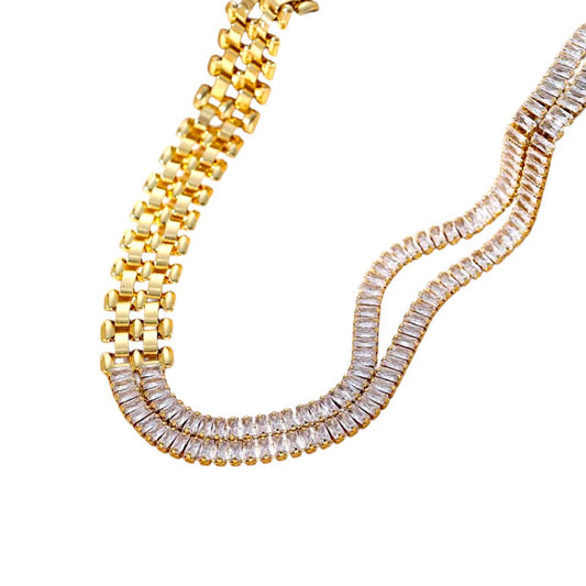 I'M MARTINA - Collana tennis con catena dorata a maglia larga