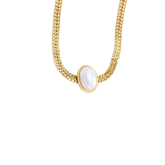 I'M MARTINA - Collana con cabochon bianco