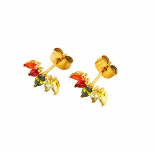 I'M MARTINA - Orecchini jungle con zirconi multicolor