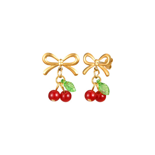 I’M MARTINA - Orecchini cherry con fiocco