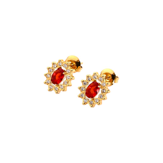 I'M MARTINA - Orecchini diamond con zirconi rossi