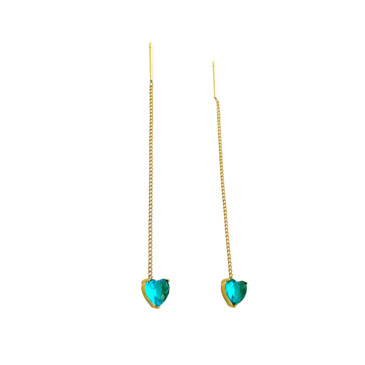 I'M MARTINA - Orecchini Love saliscendi con zirconi blu