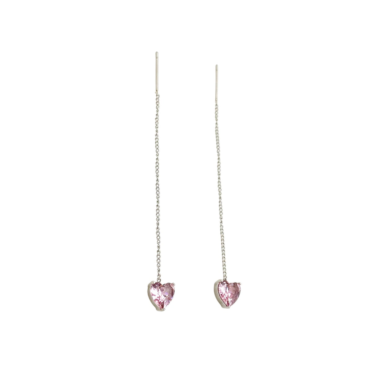 I'M MARTINA - Orecchini Love saliscendi con zirconi rosa