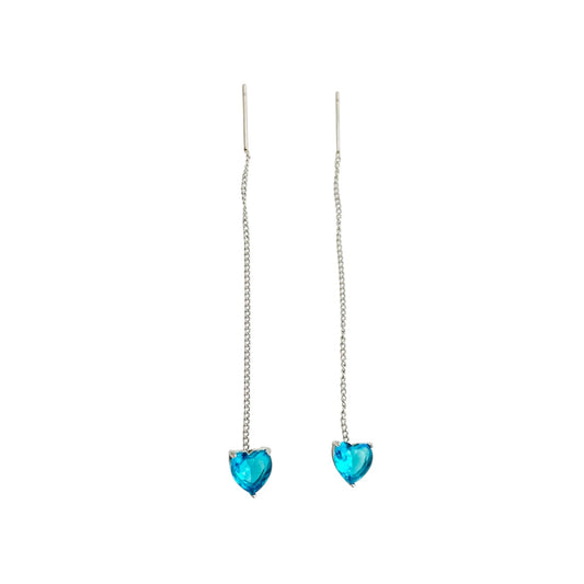 I'M MARTINA - Orecchini Love saliscendi con zirconi blu