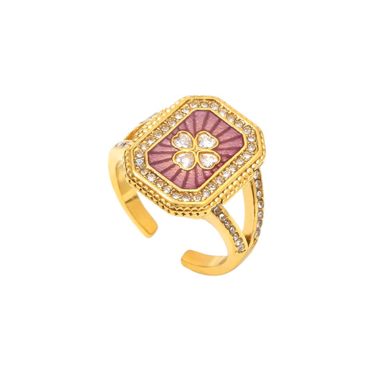 I'M MARTINA - Anello scudo quadrifoglio