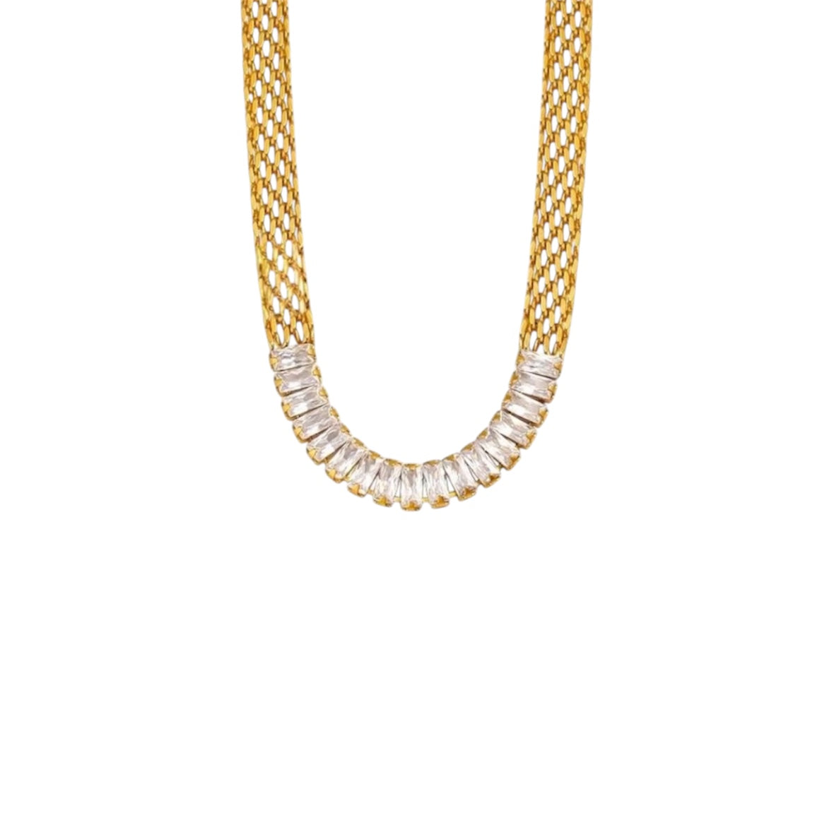 I'M MARTINA - Collana in maglia con zirconi