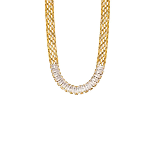 I'M MARTINA - Collana in maglia con zirconi