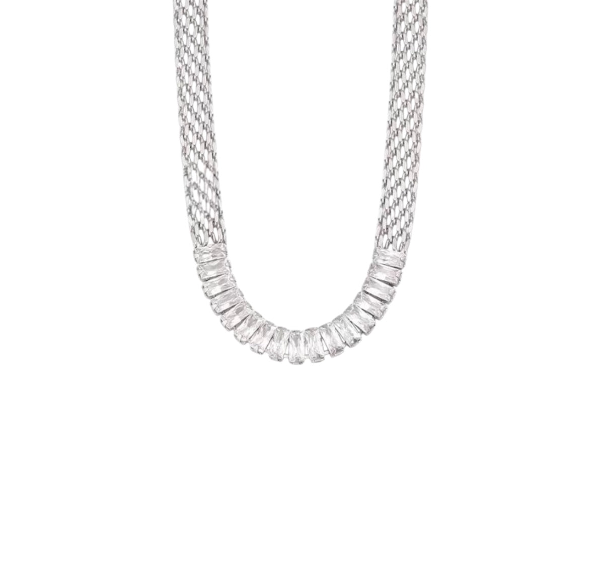 I'M MARTINA - Collana in maglia con zirconi