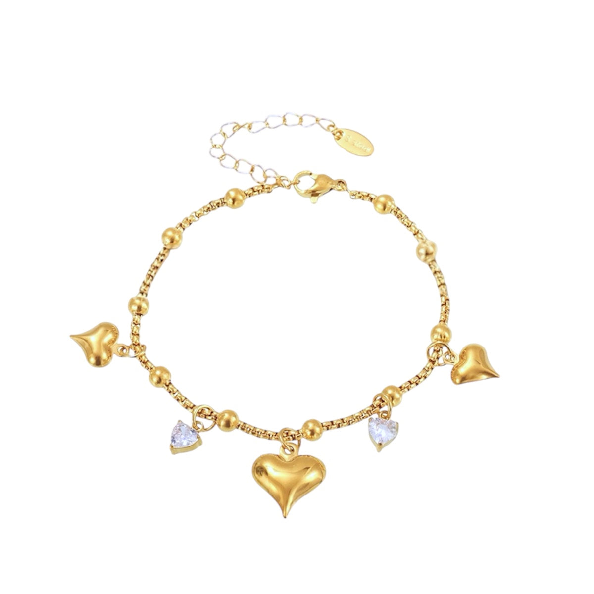 I'M MARTINA - Bracciale Love sonaglio con zirconi