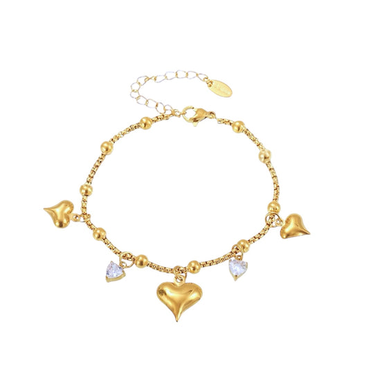 I'M MARTINA - Bracciale Love sonaglio con zirconi