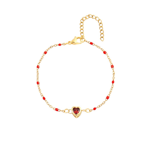 I'M MARTINA - Bracciale Love con perline red
