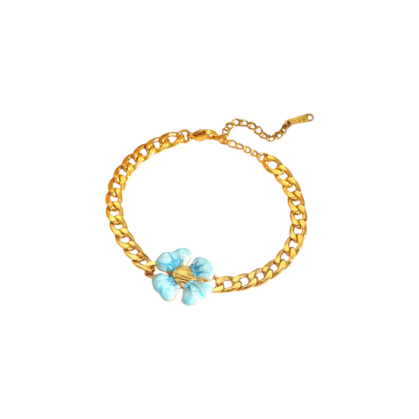 I'M MARTINA - Bracciale flower celeste