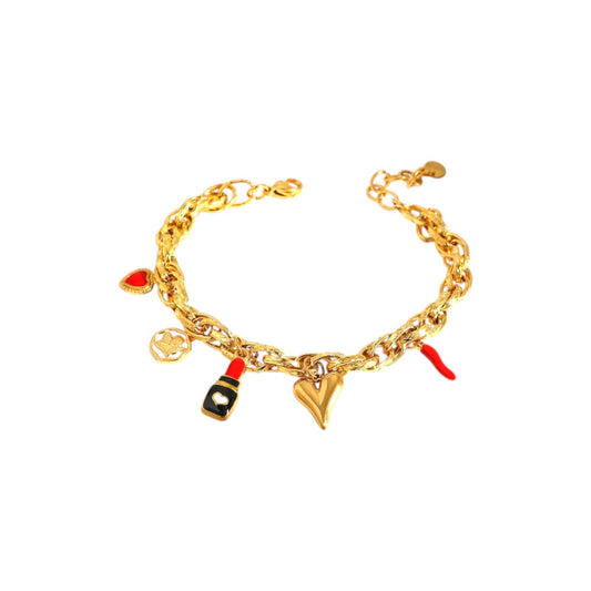 I'M MARTINA - Bracciale Love red con pendenti