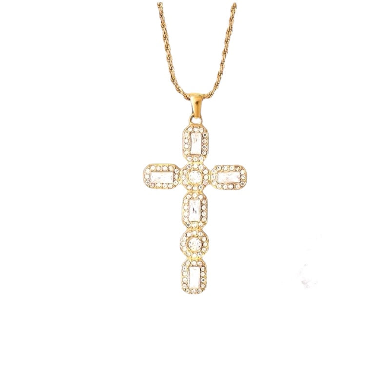 I'M MARTINA - Collana cross con zirconi
