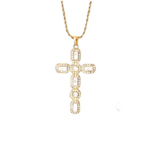 I'M MARTINA - Collana cross con zirconi