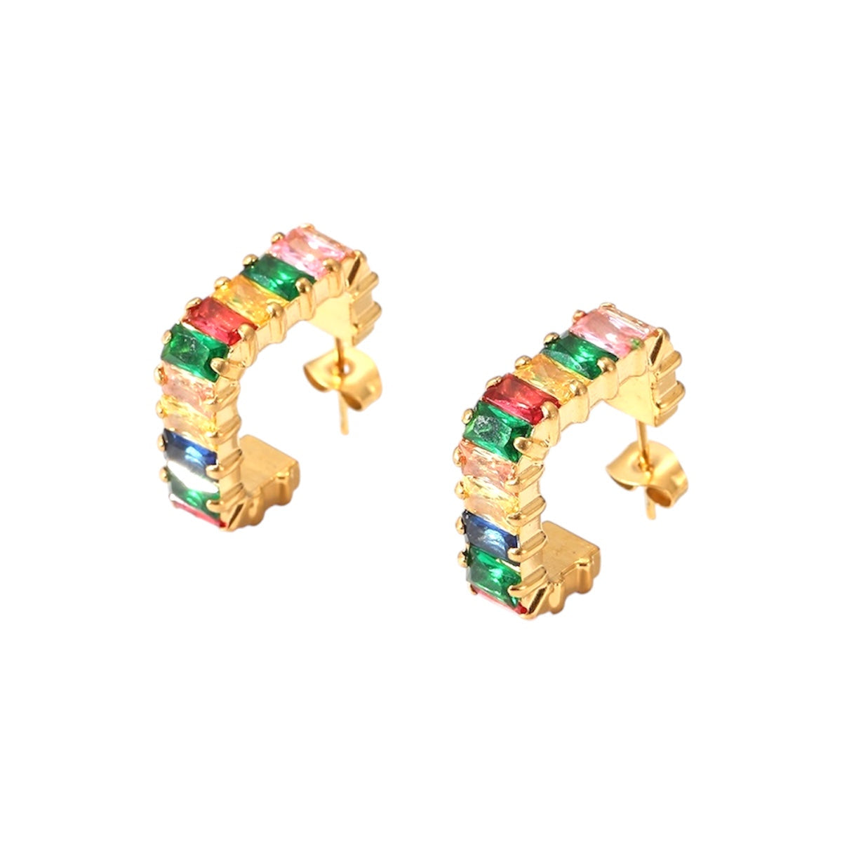 I'M MARTINA - Orecchini half square multicolor