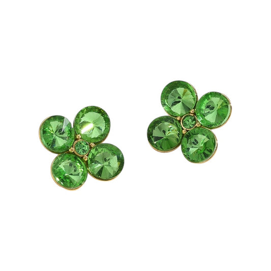 I'M MARTINA - Orecchini flower con zirconi green